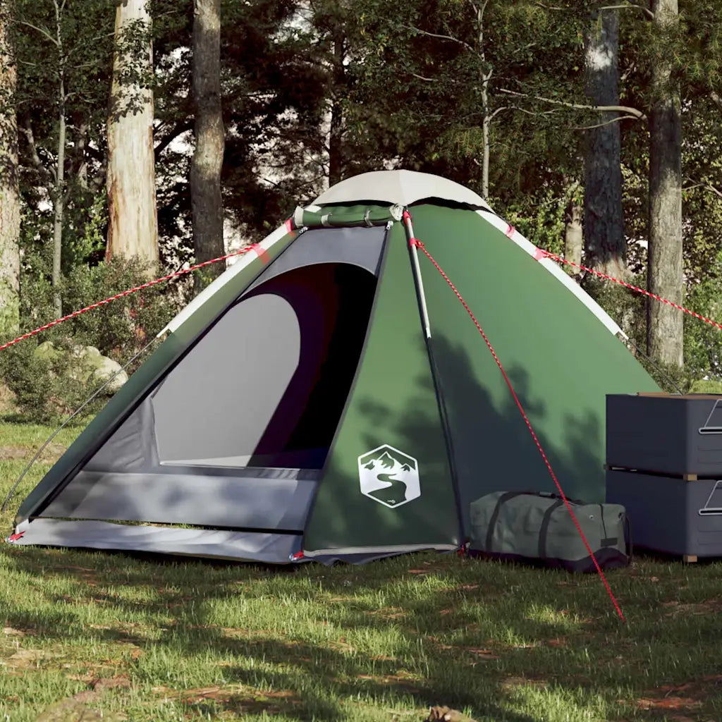 Tenda da Campeggio a Cupola per 4 Persone-Tenda per Escursionismo Verde Impermeabile 971409