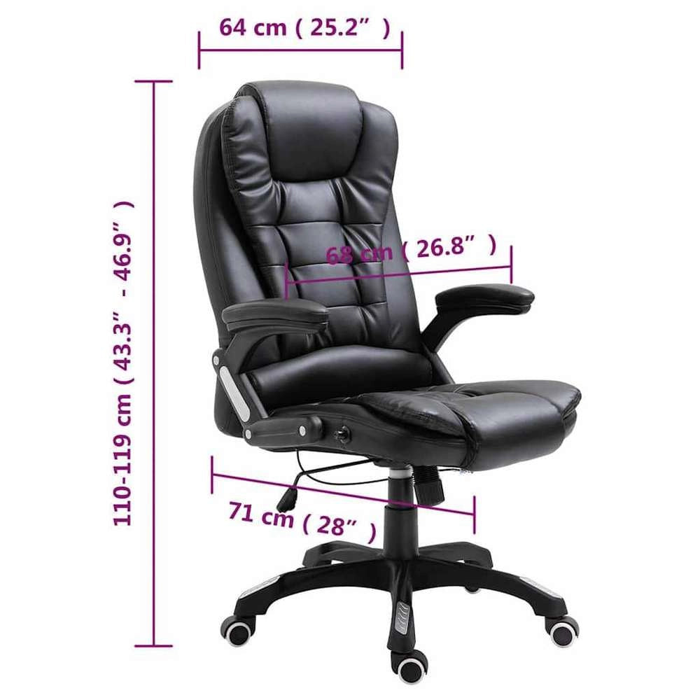 Office Chair, Black Faux Leather