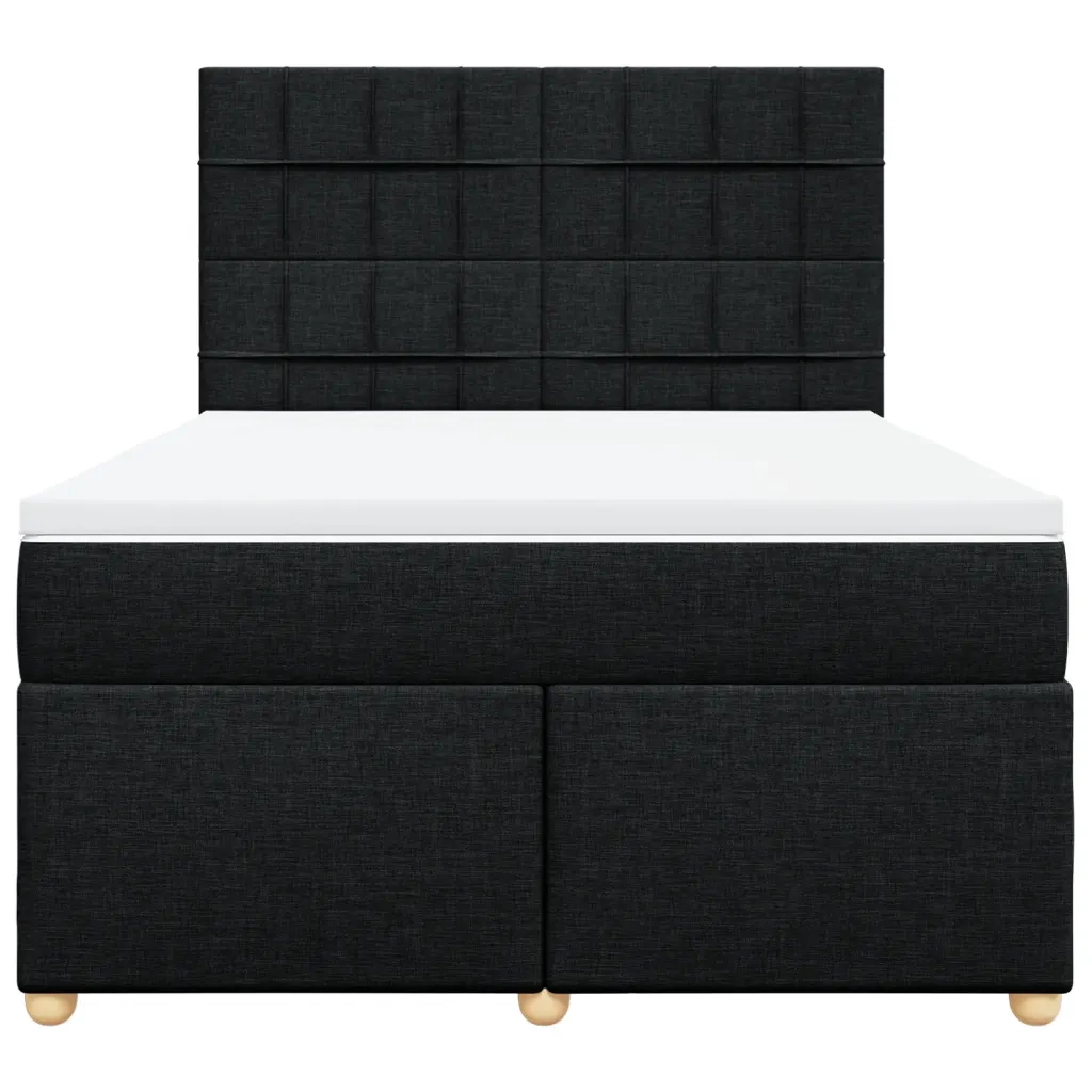 Giroletto a Molle con Materasso Nero 160x200 cm in Tessuto 3293633