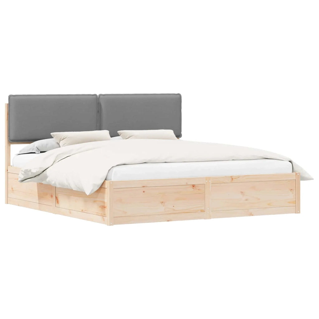 Letto con Testiera Rivestita Grigio chiaro 180 x 200 cm