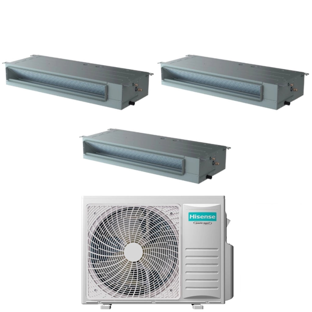 Climatizzatore Condizionatore Hisense Trial Split Inverter Canalizzato Canalizzabile 9+9+12 con 3AMW72U4RJC R-32 Wi-Fi Optional 9000+9000+12000 Con Telecomando di Serie