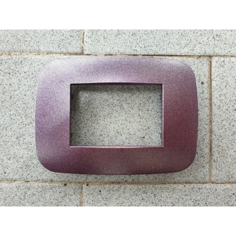 Trade Shop - Placca Placchetta Placchette Compatibili Per Serie Axolute Bticino Colorate Fori - Viola Metallizzato -3 Fori     -