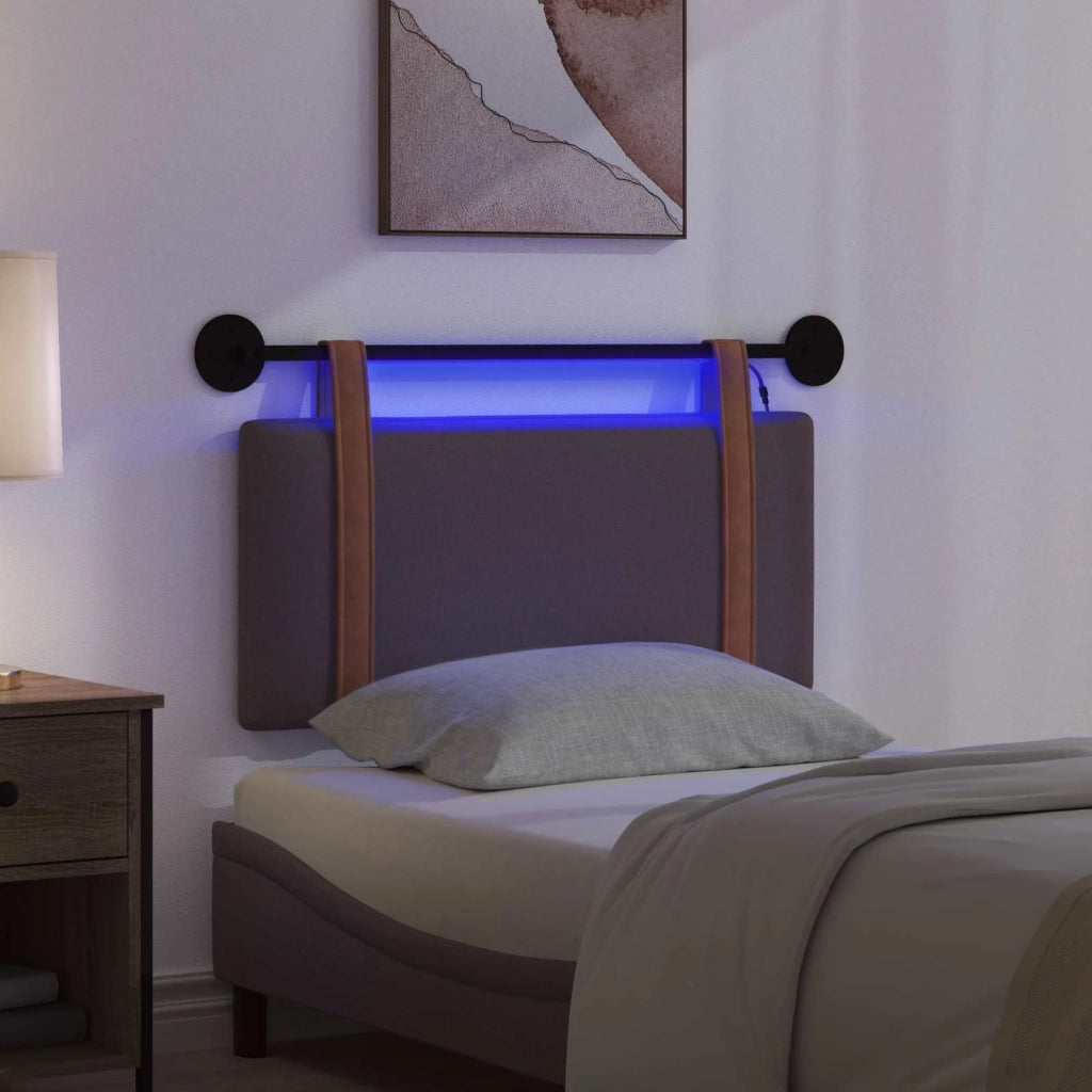 Testiera sospesa Con luce LED Marrone Scuro PU Antico 3423868
