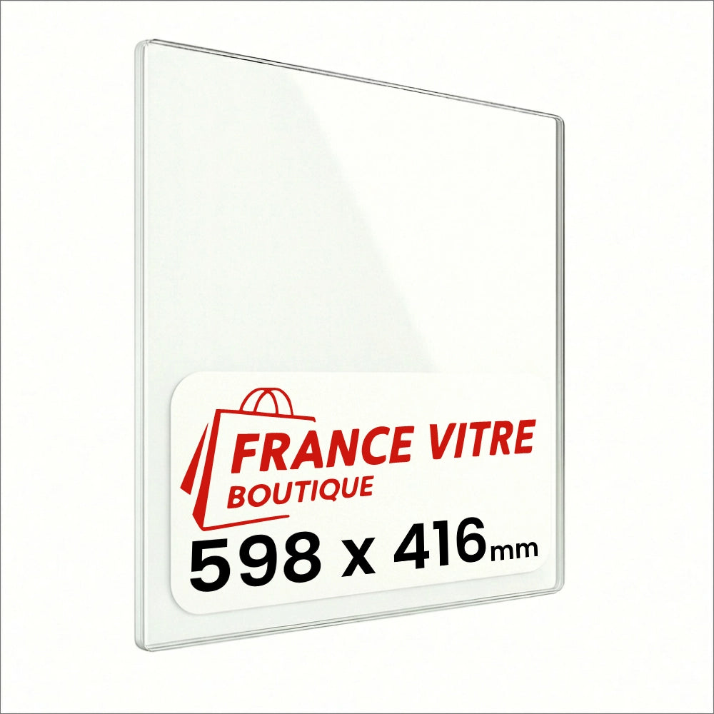 598 x 416 x 4 mm - Vetro per stufa a legna - vetro camino di ricambio - vetro per caminetto resistente al fuoco - France Vitre