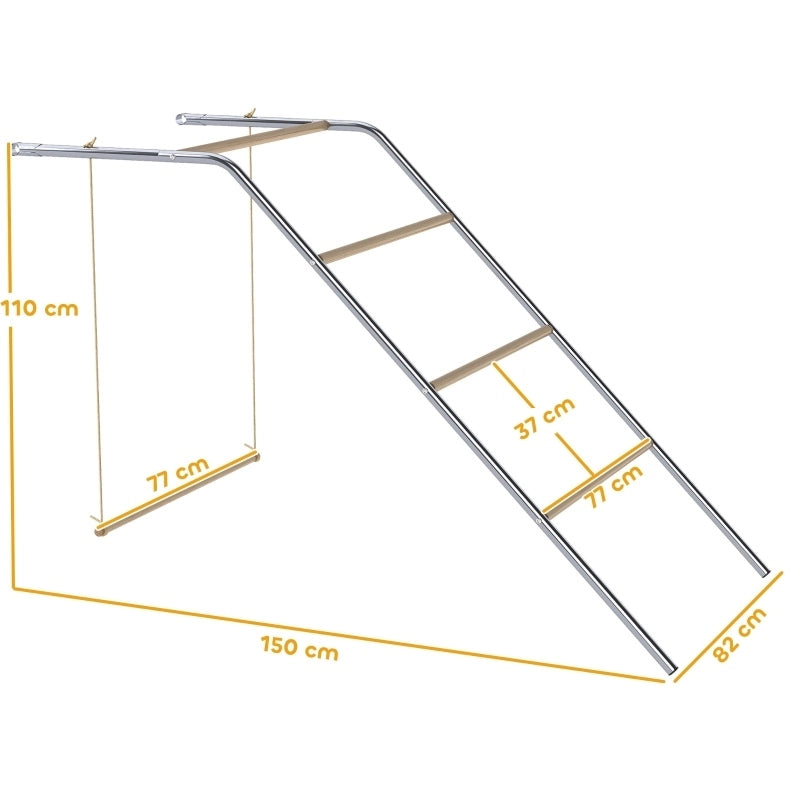 Parco giochi per galline 82x150x110 cm argento con 4 posatoi e altalena