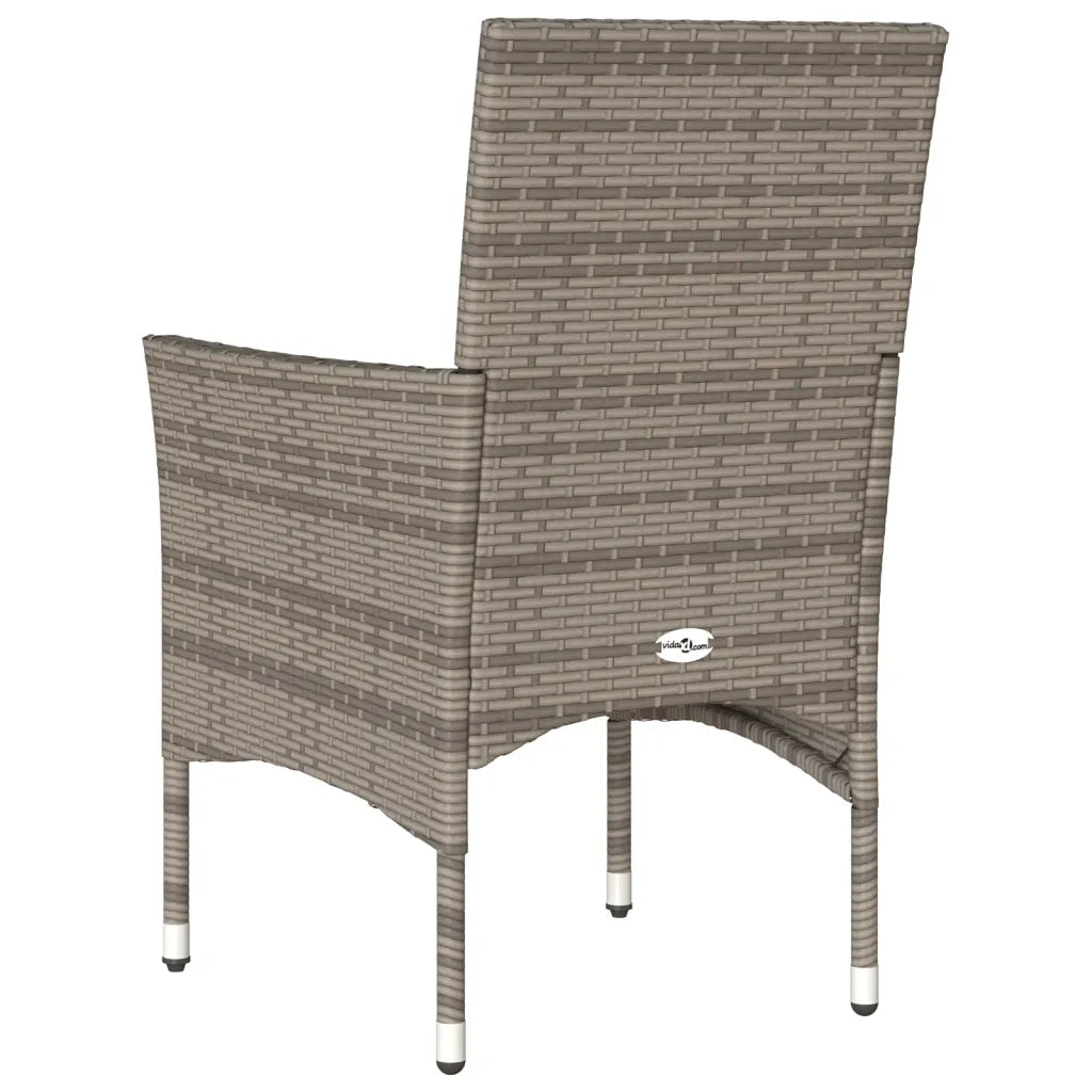 Sedie da Giardino con Cuscini 2 pz | Sedie da Esterno Grigie in Polyrattan