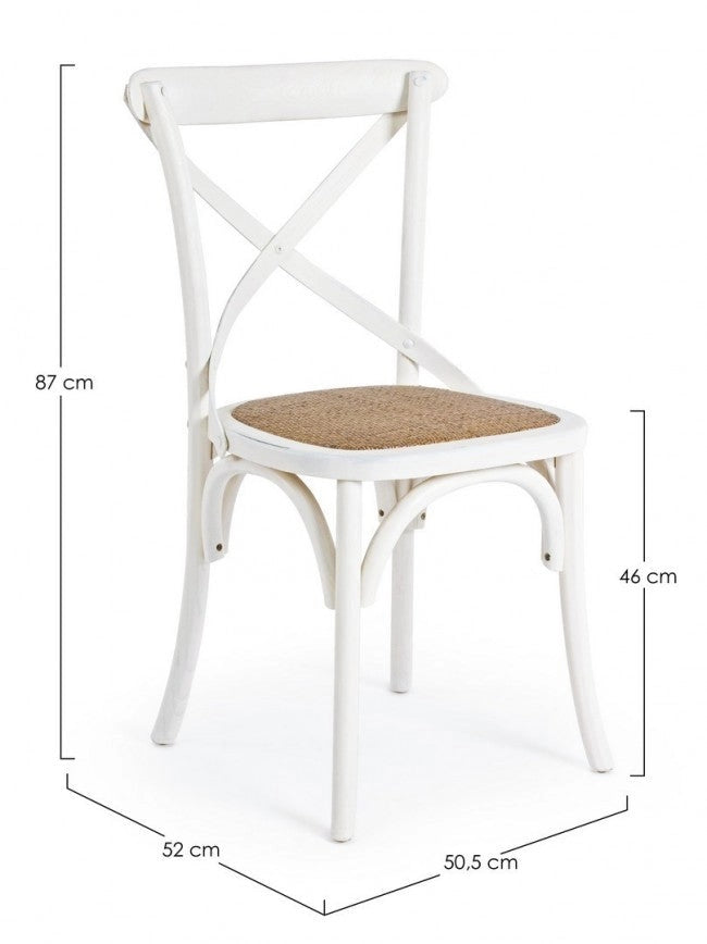 Sedia Cross Bianco in Legno