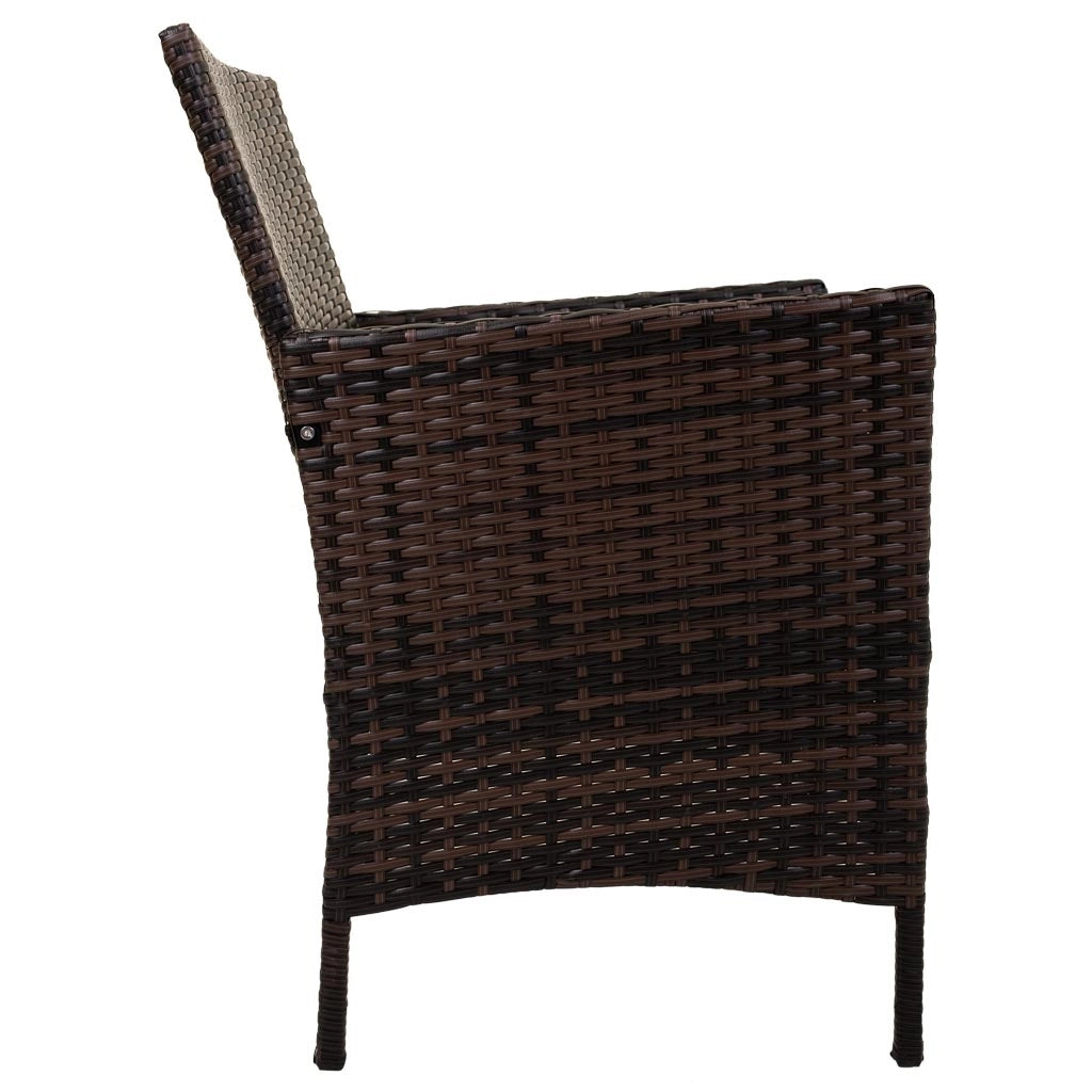 Set tavolo marrone e 2 poltrone