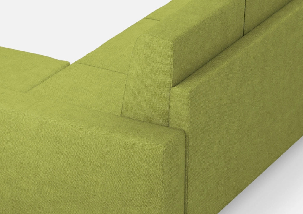 Divano 3 Posti con Pouf 208x155x85 cm Sakar in Tessuto Verde