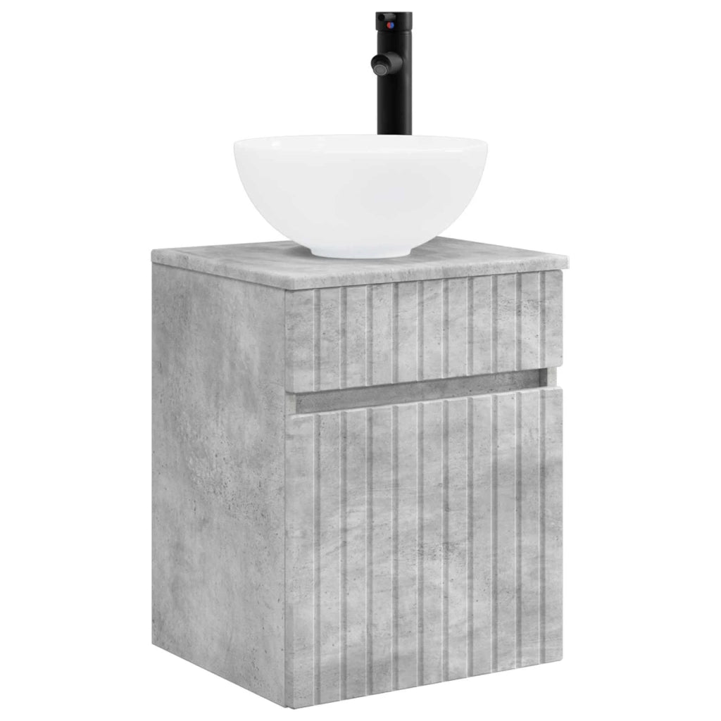 Set di Armadi da Bagno 5 pz Grigio Cemento Legno ingegnerizzato 3407354
