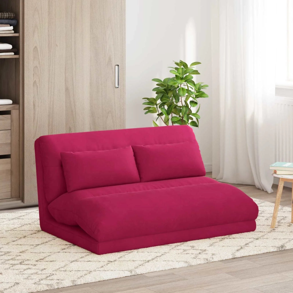 Sedia da Pavimento Rosso Vino 110 x 82 x 55 cm Velluto 42028214