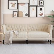 Divano Chesterfield a 3 Posti-Sofa 3 Posti-Divanetto in Lino