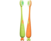 Tecniche di Pulizia per Bambini - Set di Spazzolini con Borsette Soffici - Igiene Orale Giornaliera - Manico Extra Spesso - 2 Pezzi - Vari Colori