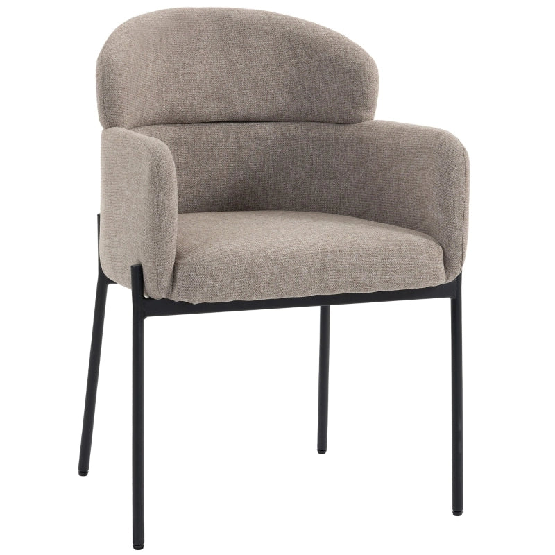 Poltrona con braccioli ergonomica in poliestere marrone chiaro