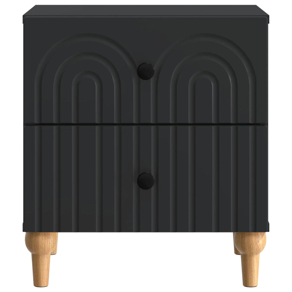 Comodino | Armadio da Notte | Mobiletto da notte Nero 43 x 34,5 x 48 cm Legno ingegnerizzato