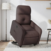 Divano Sedia-Poltrona Alzapersona Reclinante Elettrica Marrone Scuro Tessuto 136937
