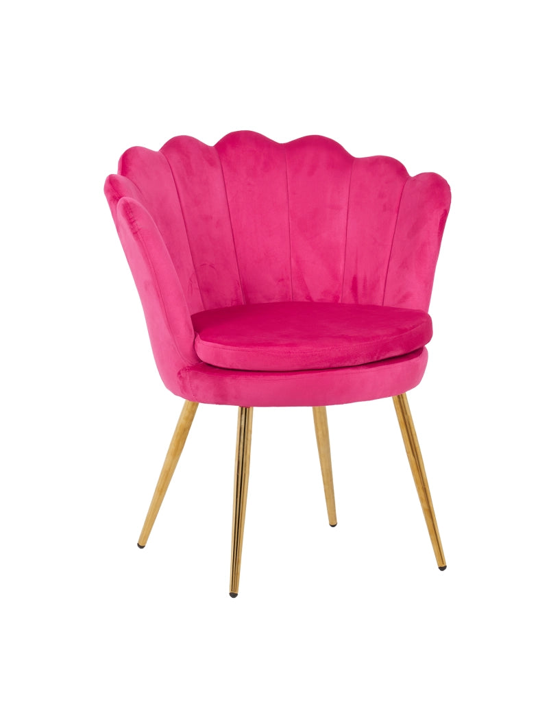 Poltrona Conchiglia Camera da Letto in Velluto Design Moderno Maddina Ciliegia