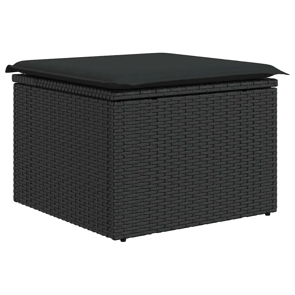 Set Divani da Giardino con Cuscini 7pz Nero Polyrattan 3326946