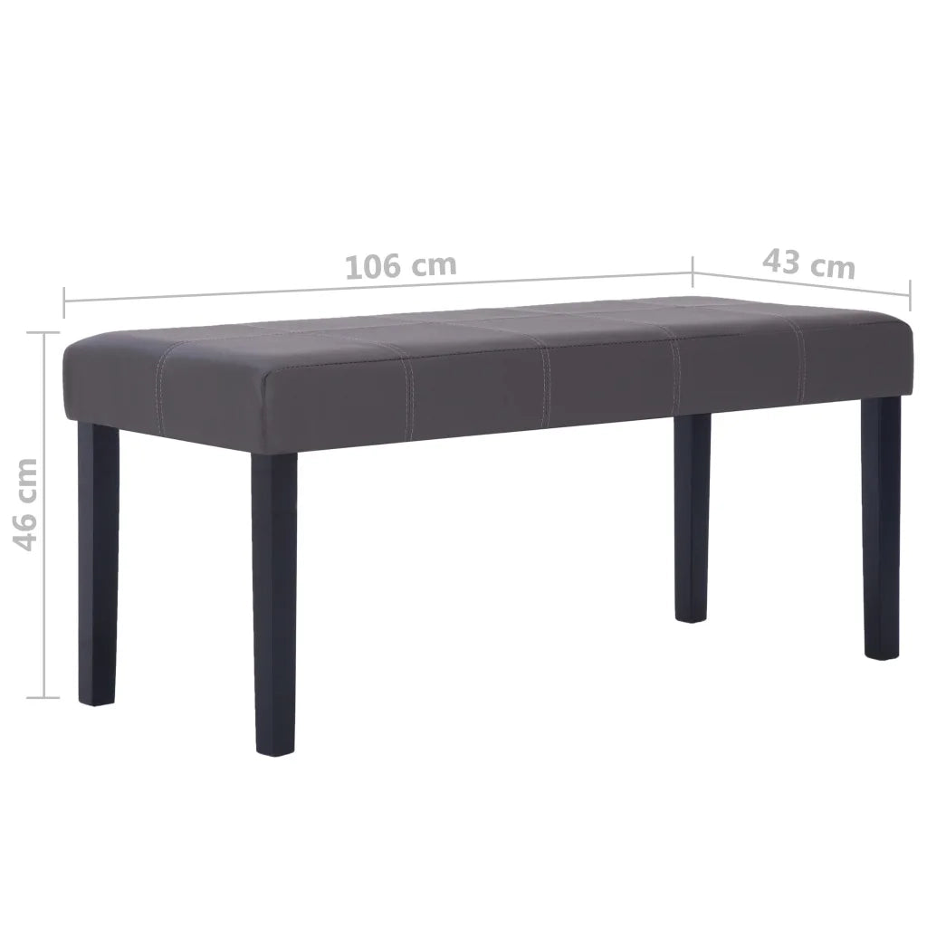 Panca 106 cm Grigia in Similpelle