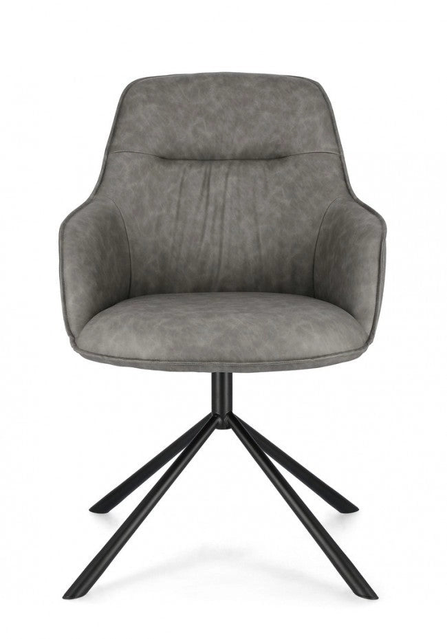 Set 2 Poltrone 56x65x86h cm Grant Pu Grigio