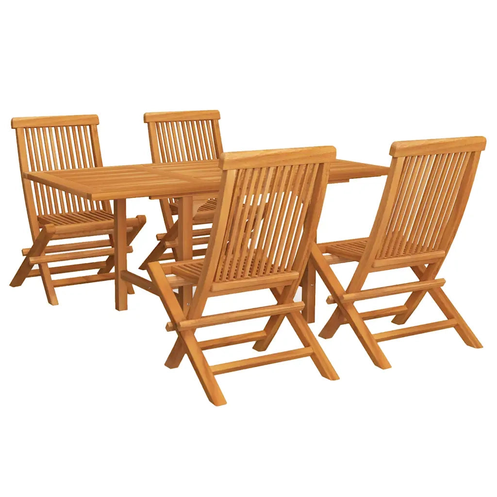 Set da Pranzo da Giardino 5 pz in Legno Massello di Teak 3059593