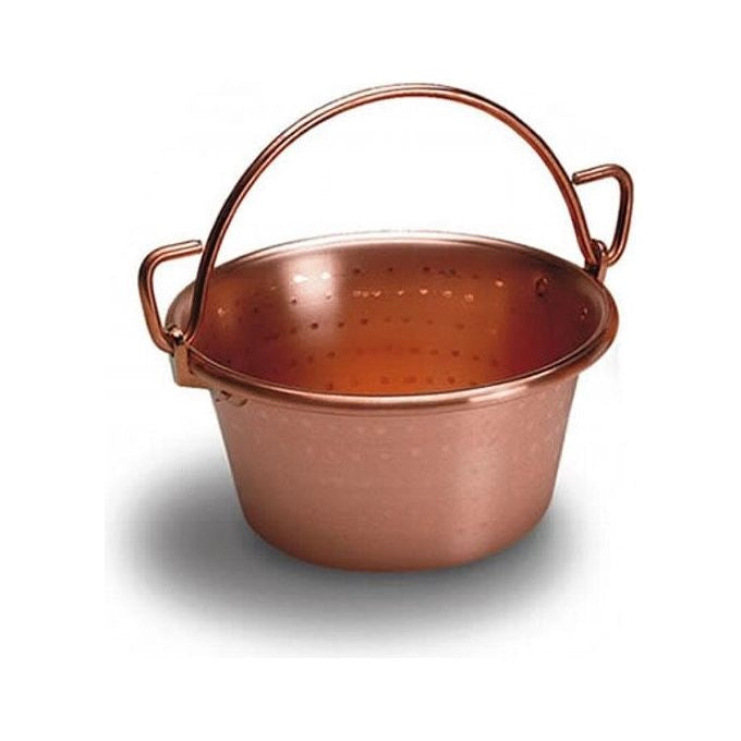 LAR B2_0151901 Paiolo in Rame con Manico ad Arco Diametro 24 cm Capacita' 3,5 Litri Materiale Rame Puro 99,9% Uso per Polenta e Formaggio colore Rame
