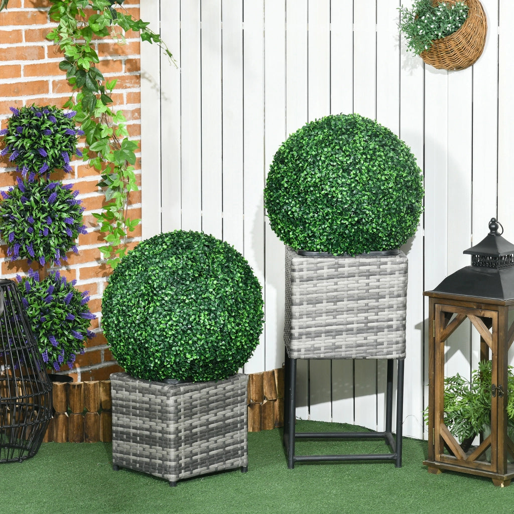 Set di 2 sfere di bosso artificiali, 50 cm, piante artificiali in plastica, piante finte per soggiorno, camera da letto, ufficio, giardino,