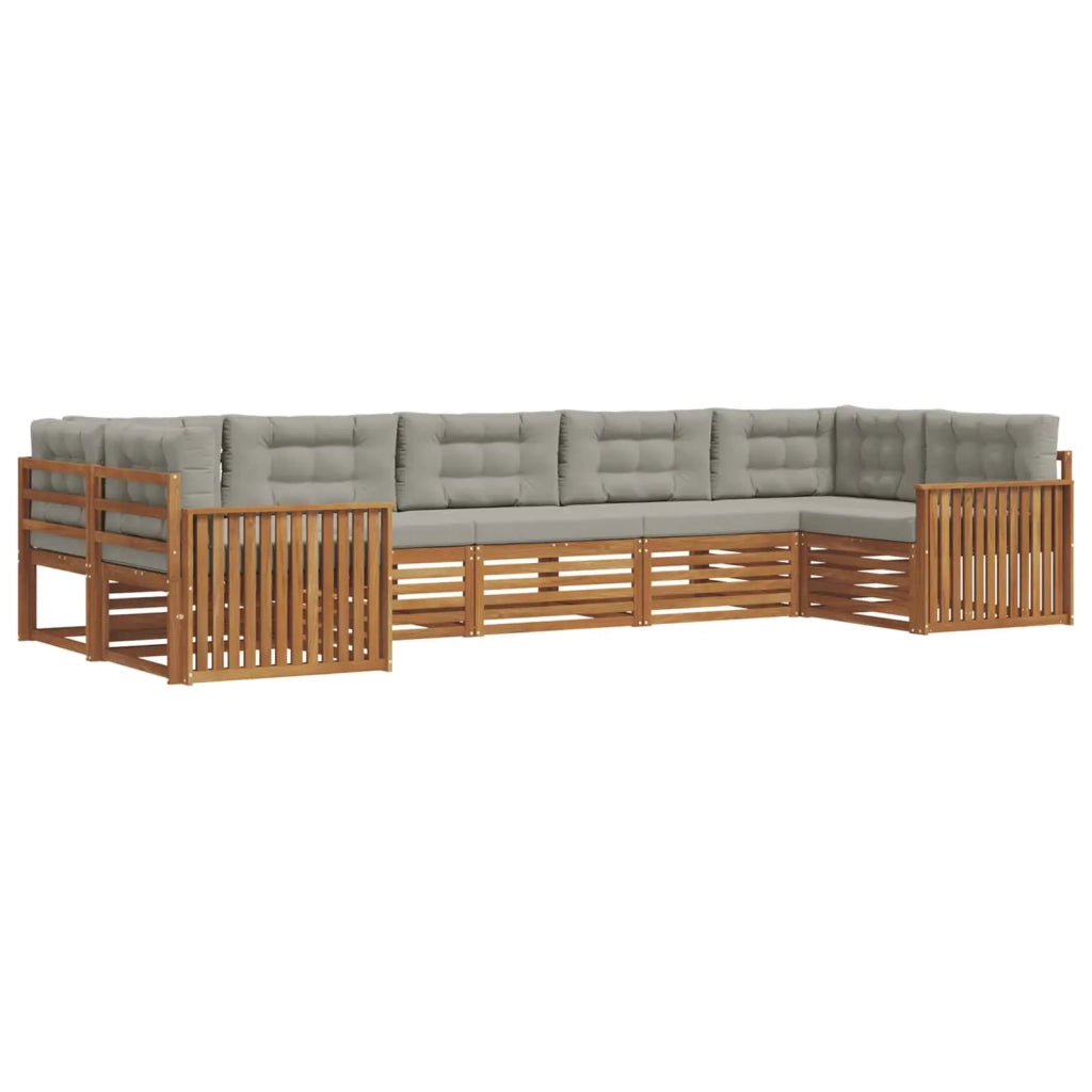 Set di divani da esterno 7 pcs Grigio Naturale e Chiaro 3374056