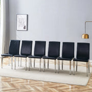 SEDIA Moderna 41x47x90 cm in Pelle PU Nera e Metallo Argento