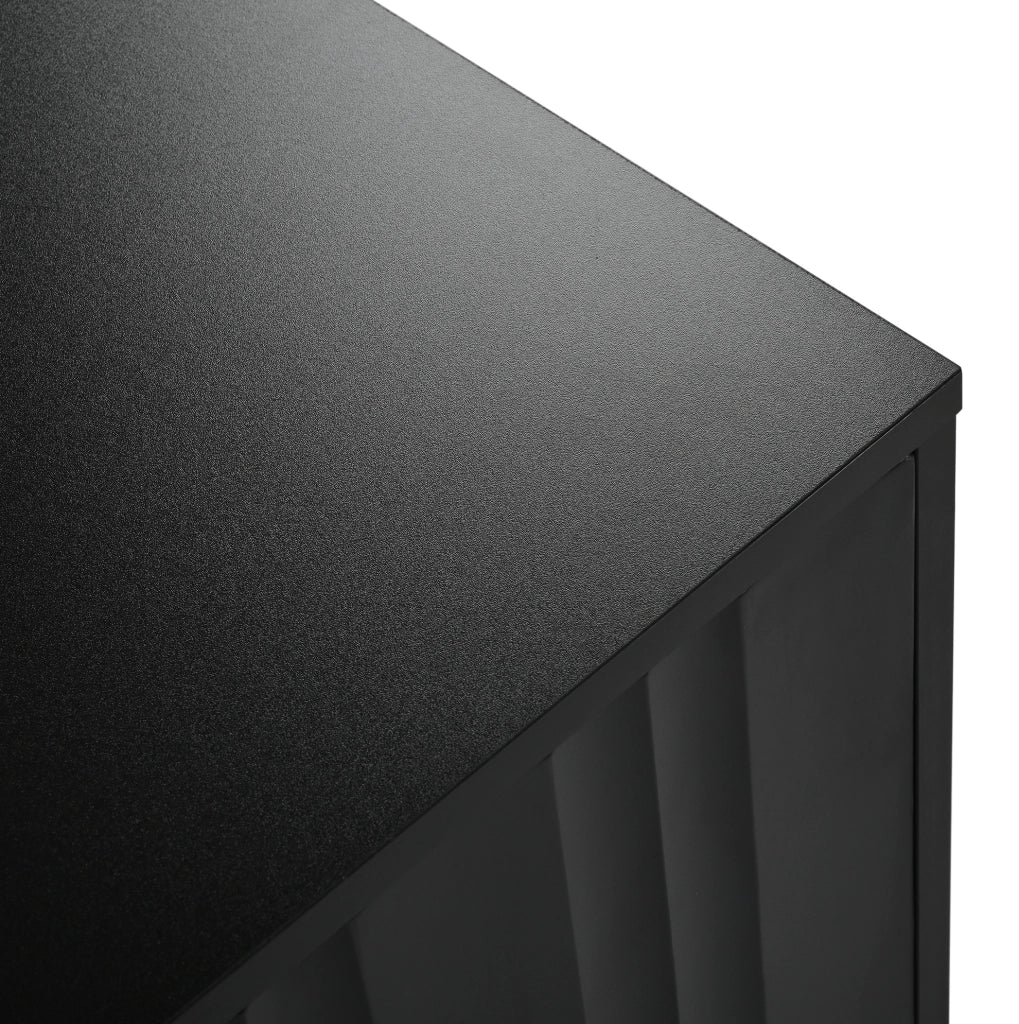 Mobile TV 190x38x48 cm con 4 ante, 8 ripiani e gambe dorate in MDF e truciolare nero