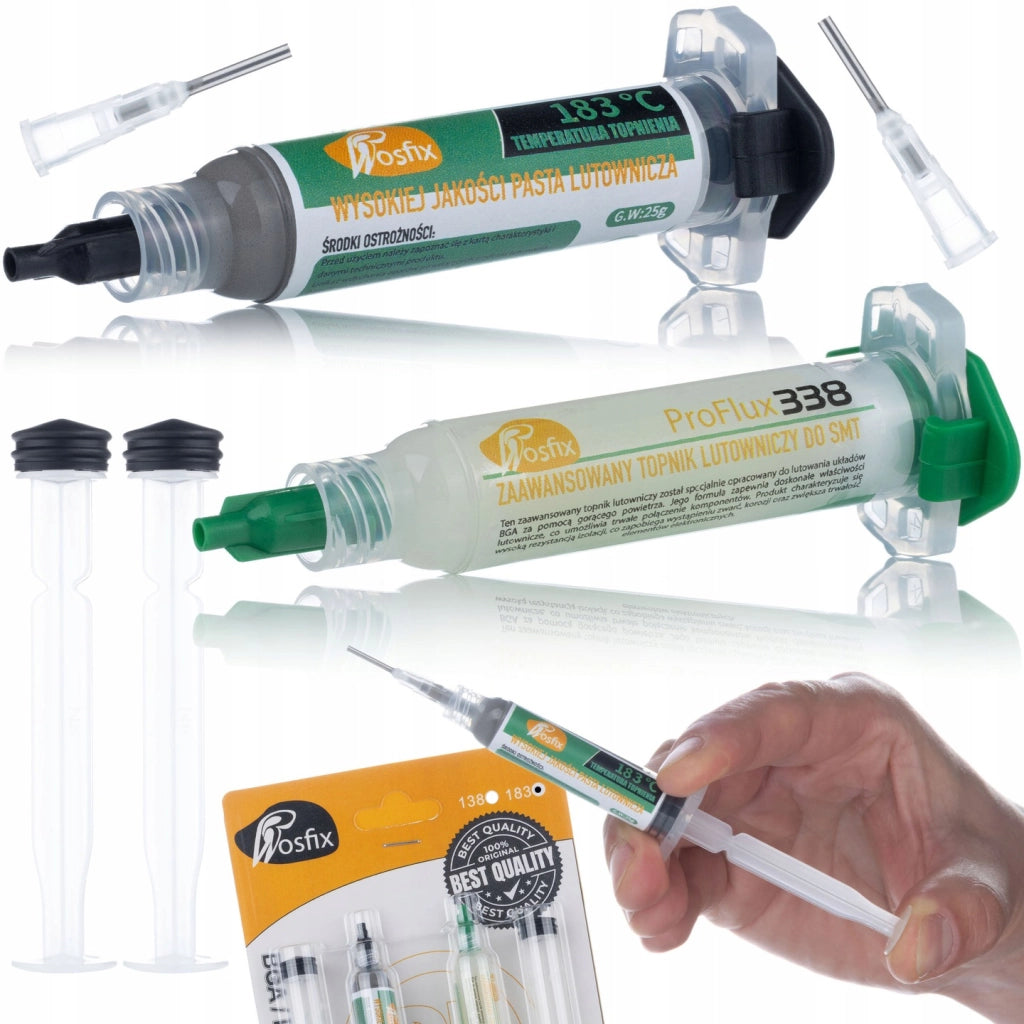 Set di Saldatura ProFlux 338 – Stagno a Bassa Fusione 183°C | Protezione OSP, Precisione BGA | Accessori Inclusi
