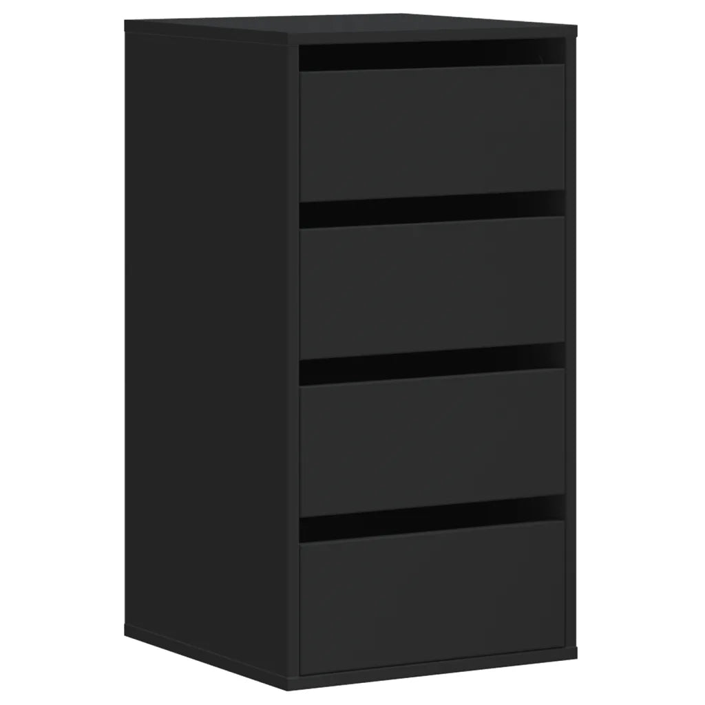Cassettiera Angolare Nera 40x41x76 cm in Legno Multistrato 852862