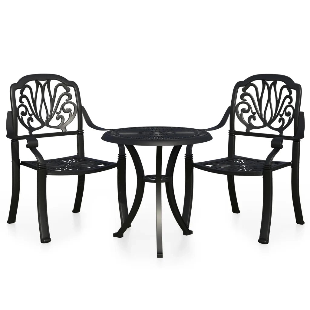 Set da Bistrot 3 pz in Alluminio Pressofuso Nero 3070566
