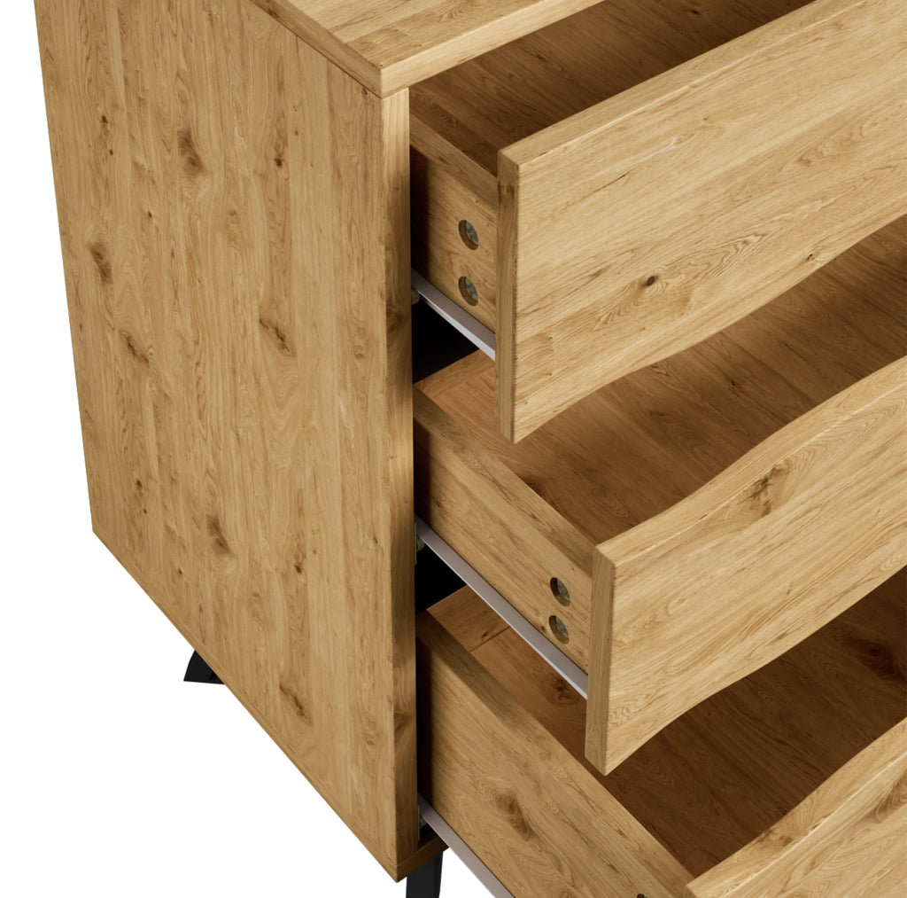 Credenza sideboard con 6 cassetti 120x40x75;5 cm; effetto legno; pannello truciolare