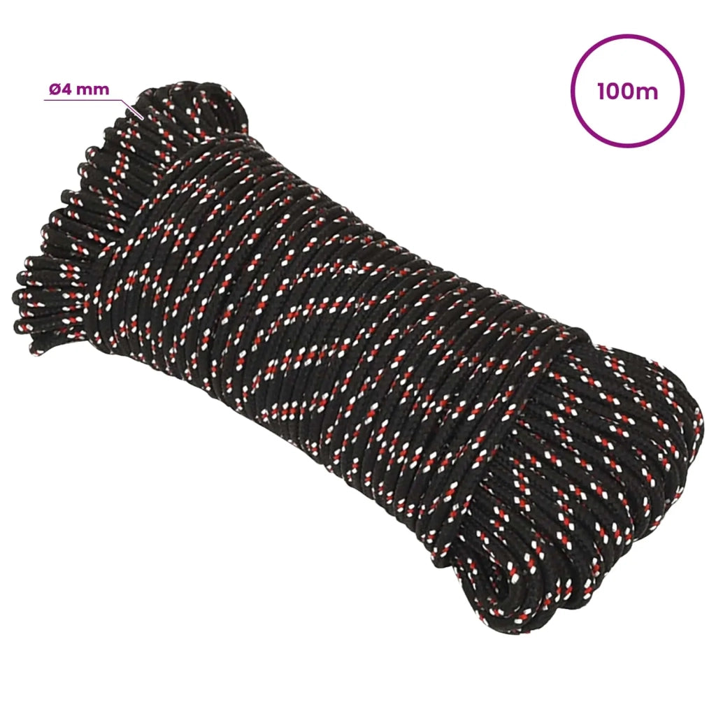 Corda multiuso 4 mm 100 m Nero e Rosso PP 105 kg Carico massimo 3473296
