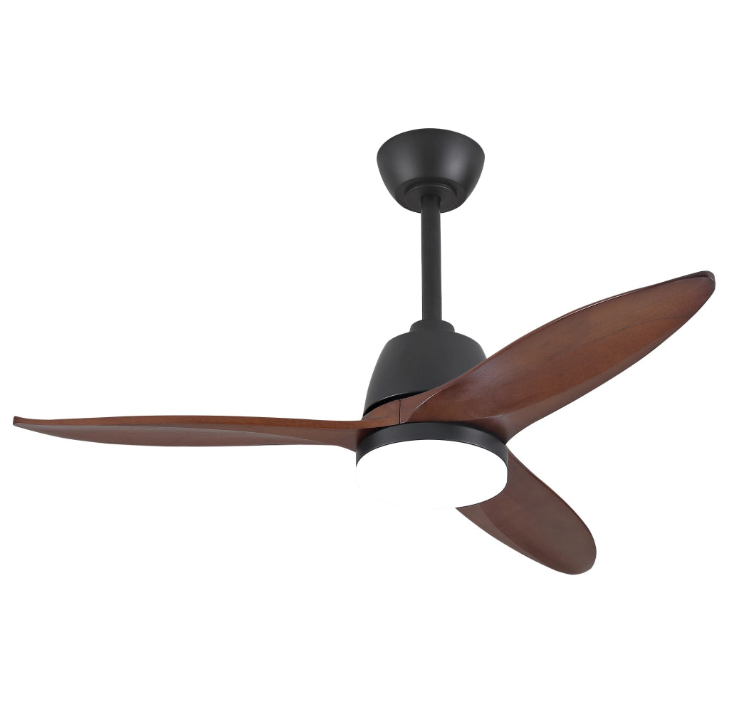 Ventilatore da soffitto 42 pollici con LED e 3 pale in legno massello nero