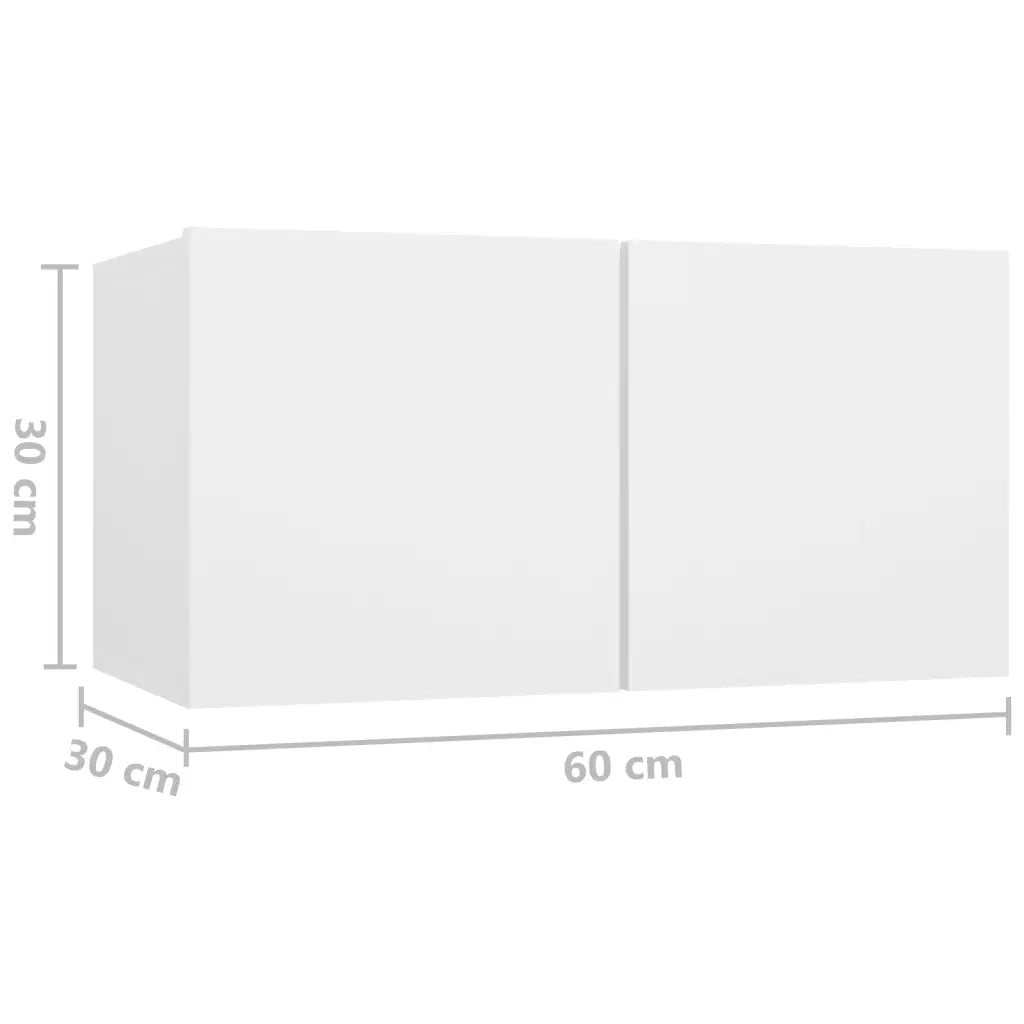 Mobili Porta TV Pensili 3pz Bianchi 60x30x30 cm 804510