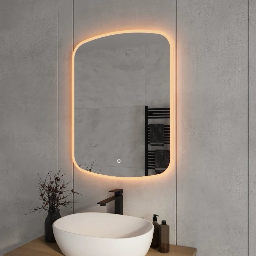 Specchio led 70x100cm luce calda, neutra, fredda e funzione anti-appannamento| Mira