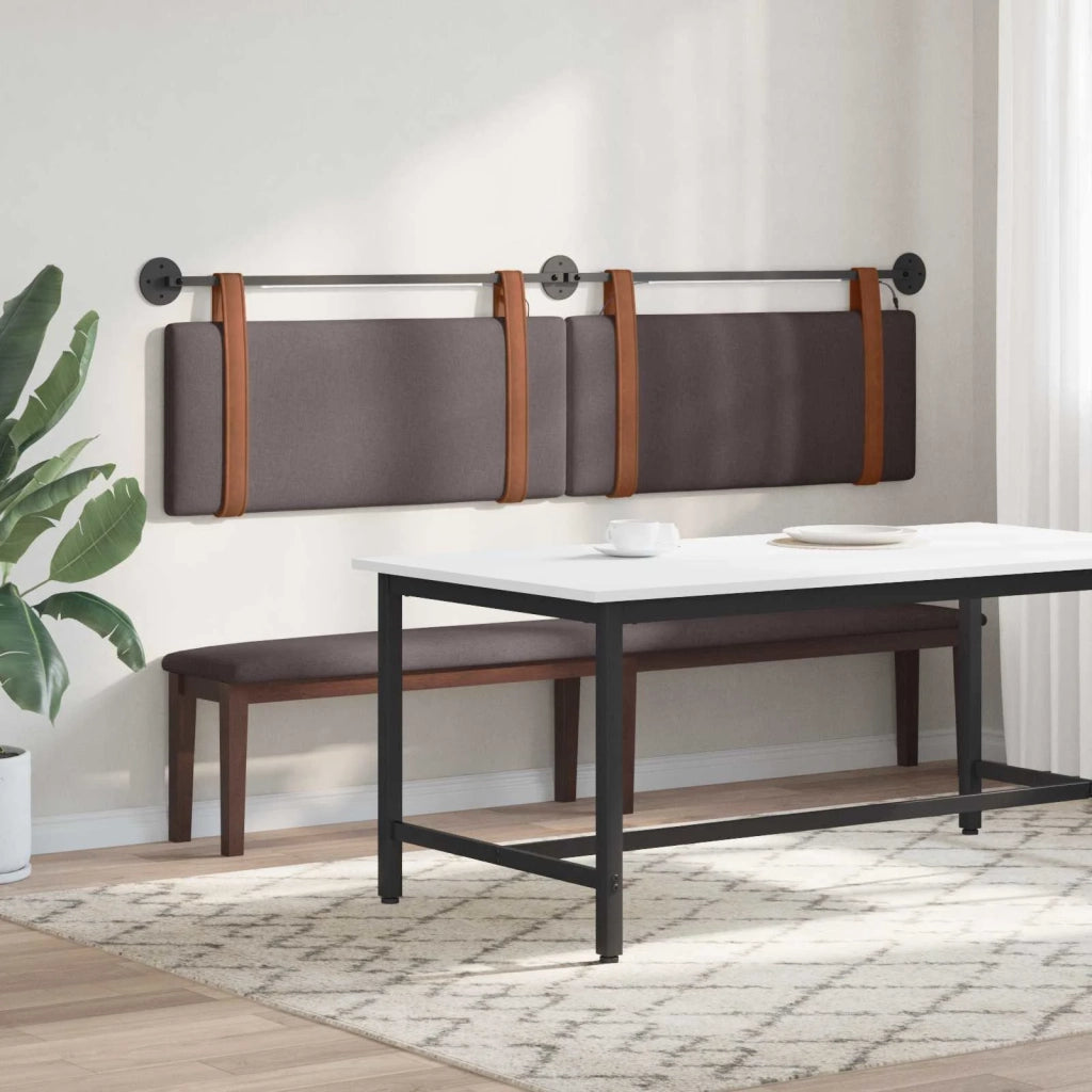 Testiera | Testata sospesa Con luce LED Marrone Scuro PU Antico