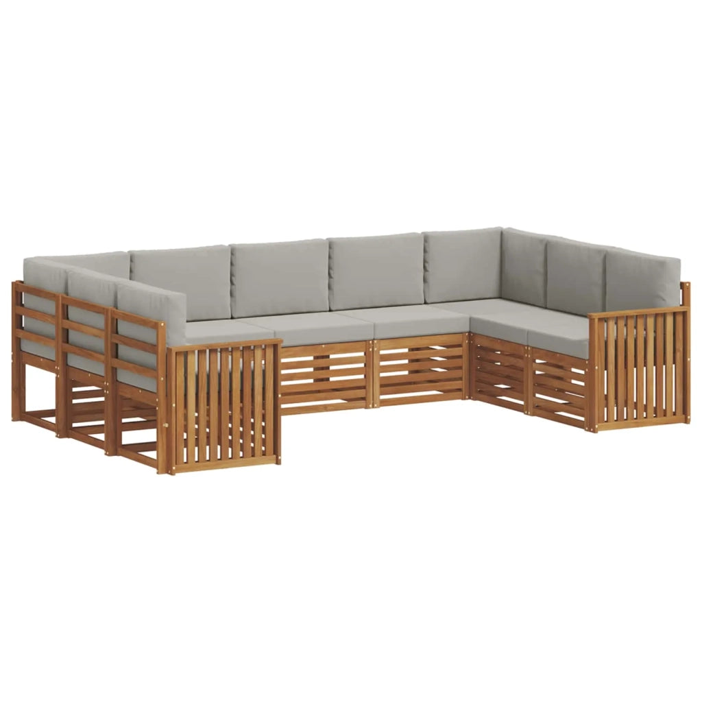Set divano sezionale con cuscino 9 pcs Grigio Naturale e Chiaro 3375476