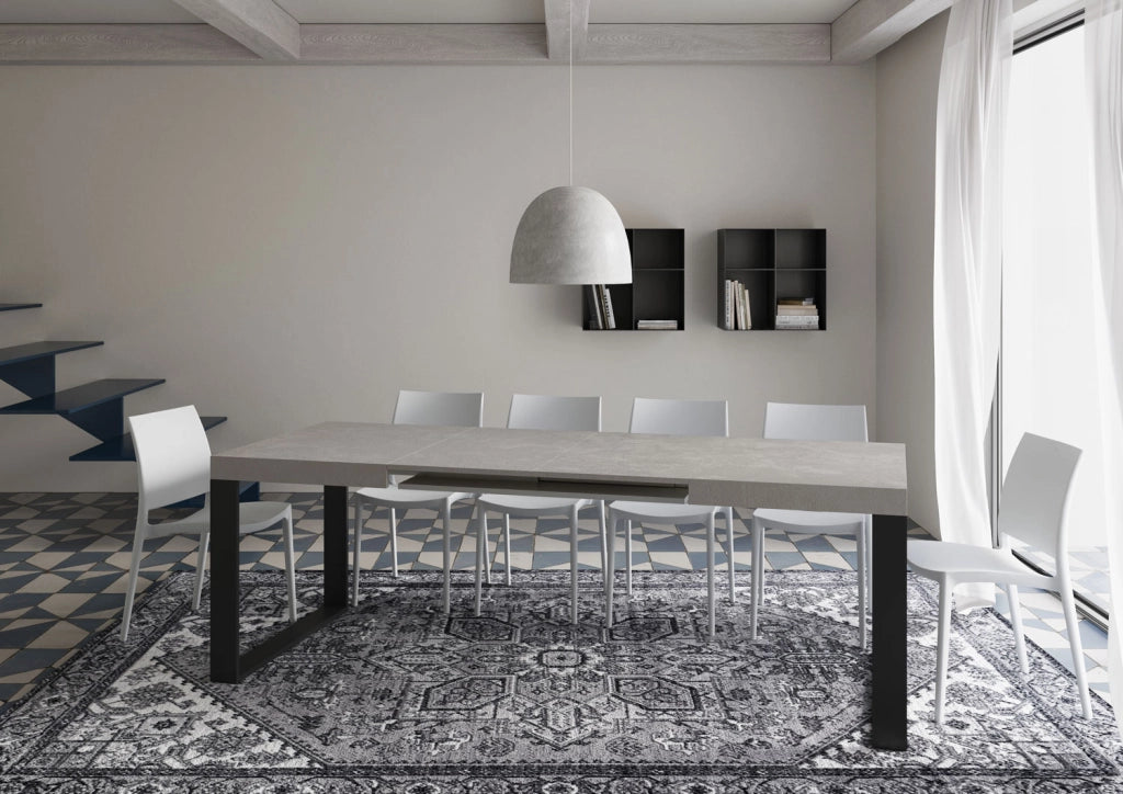 Tavolo Allungabile 130/390x90 cm Tecno Cashmere Gambe Antracite