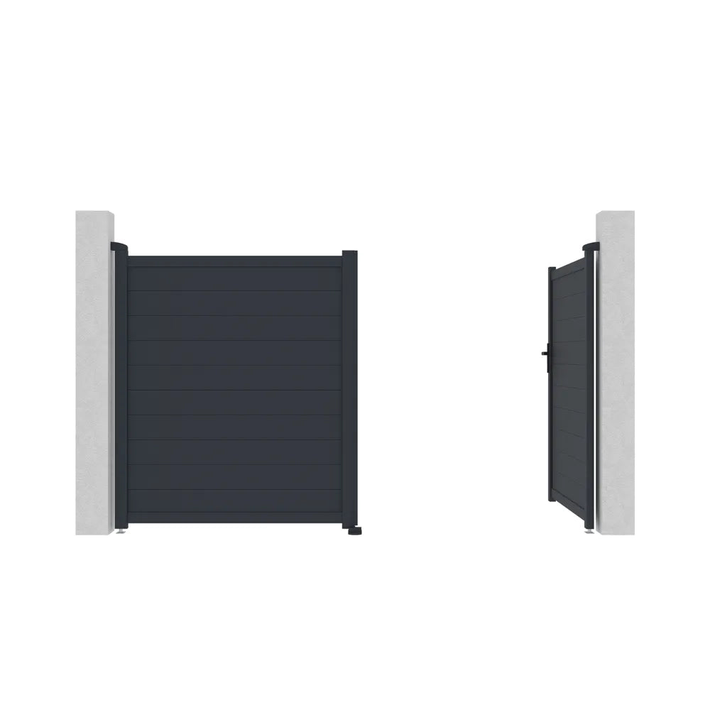 Cancello in alluminio doppia porta a battente 300x173cm grigio freddo