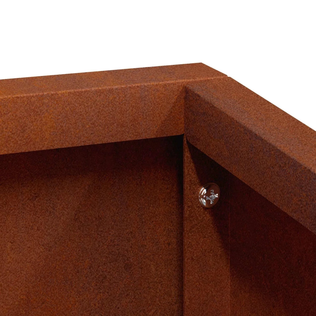 Fioriera da giardino modernizzata 80 x 80 x 50 cm resistente stile industriale per esterni acciaio marrone 02_0052224
