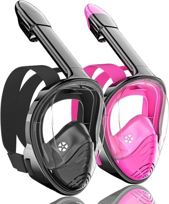 Maschera facciale completa per immersioni, impianto di immersioni con supporto per fotocamera, set di immersioni panoramico a 180 gradi, anti-condens e impermeabile.