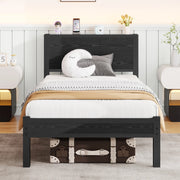 letto singolo mdf metallo nero 90 x 200 cm