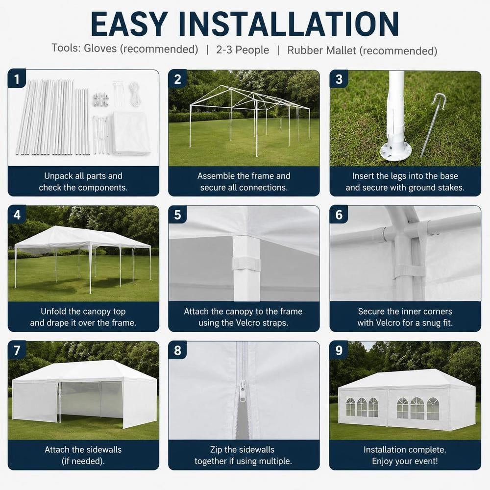 Party Tent 3x12 M PE White