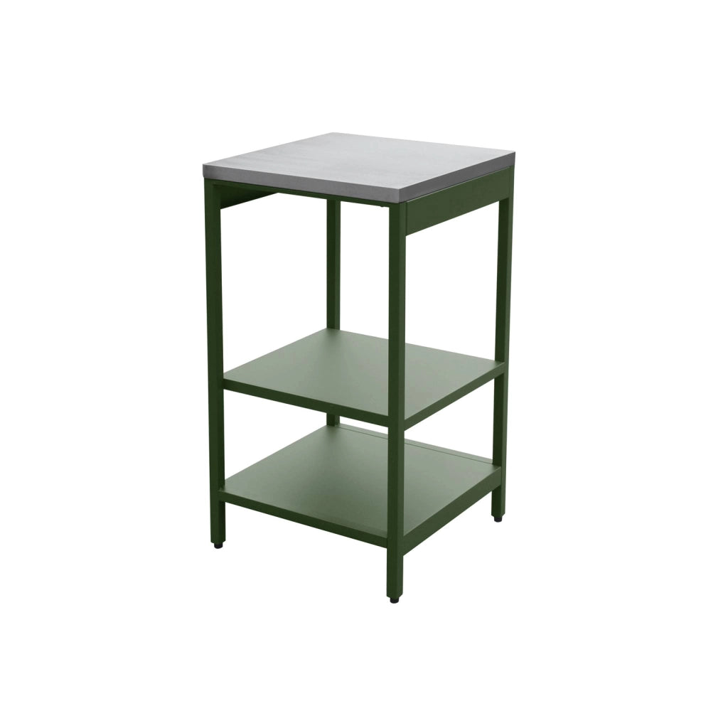 Cucina da esterno, 3 moduli in acciaio inox, verde