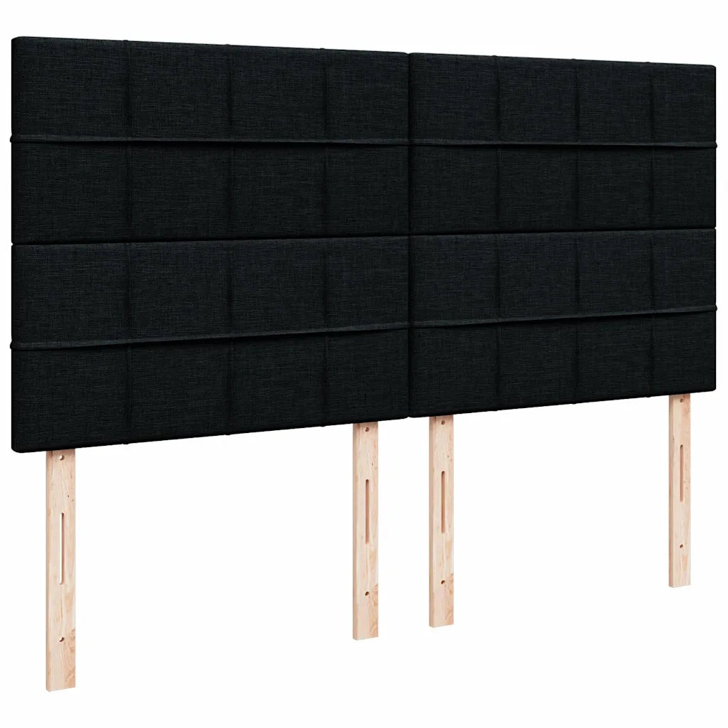Struttura Letto Pouf con Materassi Nero 200x200 cm in Tessuto 3314033