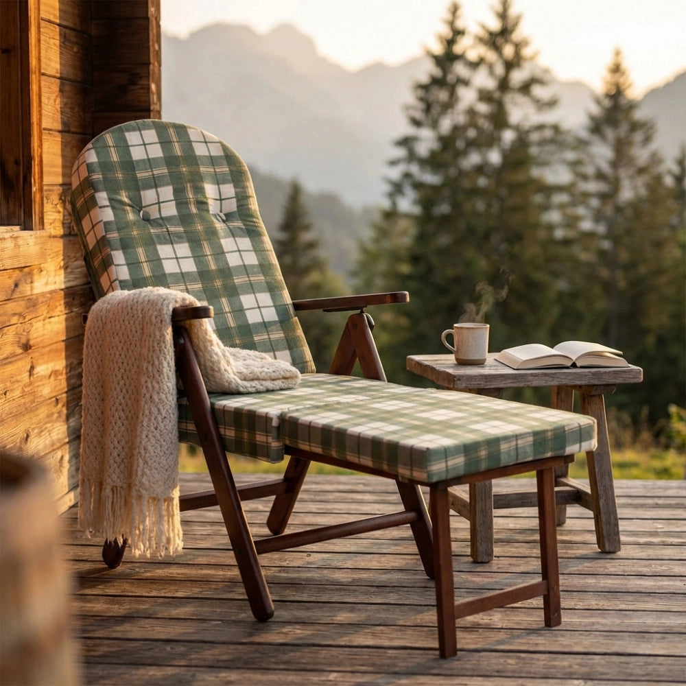 POLTRONA 4 POSIZIONI RELAX FAGGIO C/CUSCINO E PROLUNGA