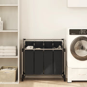 Classificatore lavanderia con 4 borse nero 240367